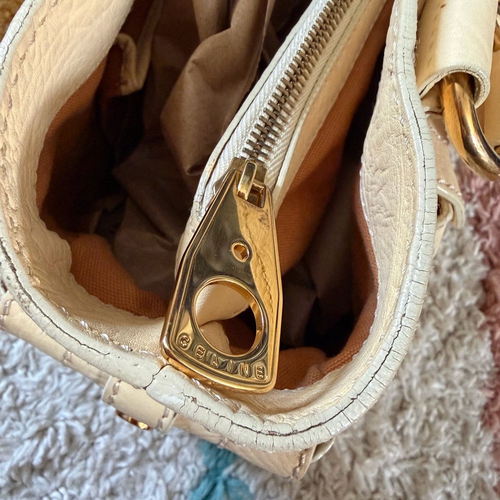 Authentic Celine Beige Leather Tote Bag Designer Handbag with virtual COA - Picture 9 of 16